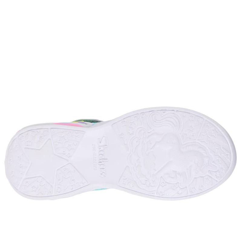 Skechers S-Lights Fashion Comfortable Versatile Simple Low-Top Kids Casual Shoes Kids Sneaker Silver Blue 303063L-SMLT