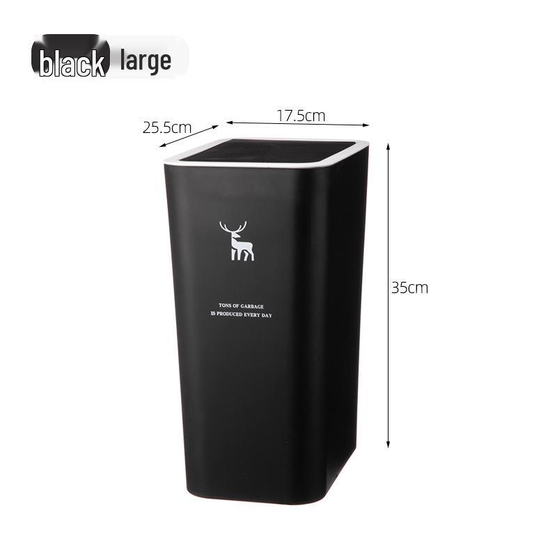 Creative Press-Type Trash Can with Lid for Kitchen & Bathroom – Large, Plastic, Multi-Compartment Storage Bin