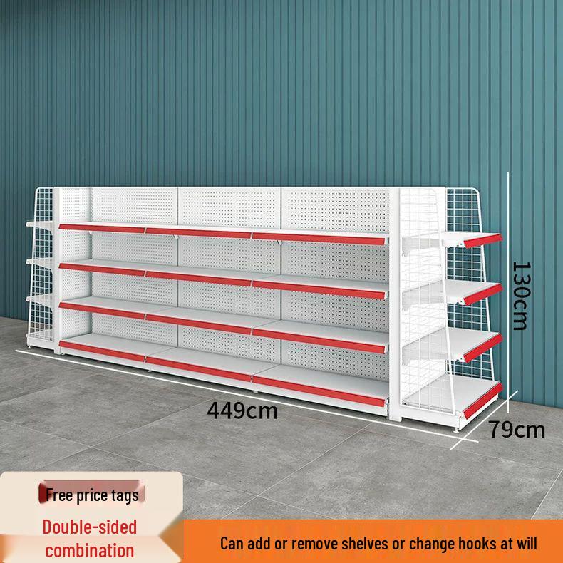 Multi-Layer Island Display Rack for Supermarkets, Convenience Stores, Pharmacies, Stationery, and Snack Shops