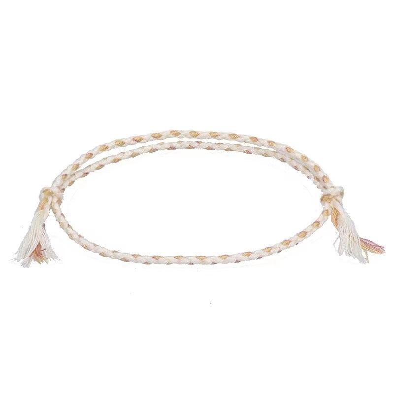 Boho Four Strand Color Handmade Waterproof Woven Thread Wrap Bracelet Simple Rope Knot Bracelet Friendship Bracelets