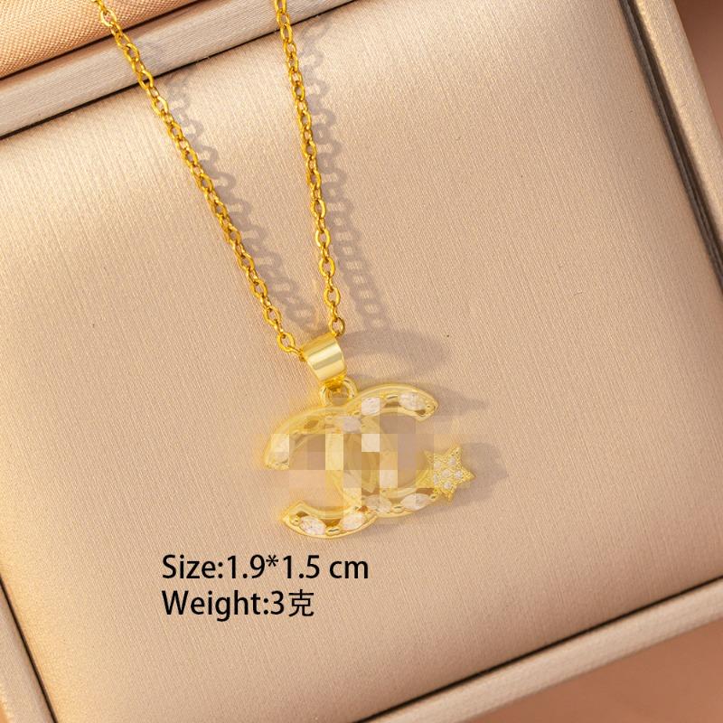[Titanium Steel] Necklace Women's Copper Micro-inlaid Electroplating Advanced Sense Delicate Clavicle Chain Jewelry