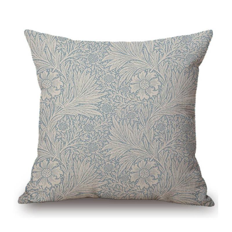 William Morris Klassiek Bloemenpatroon Pas Bay Leaf Marigold Ontwerp Katoen Linnen Decoratieve Bank Kussenhoes Auto Kussenhoes