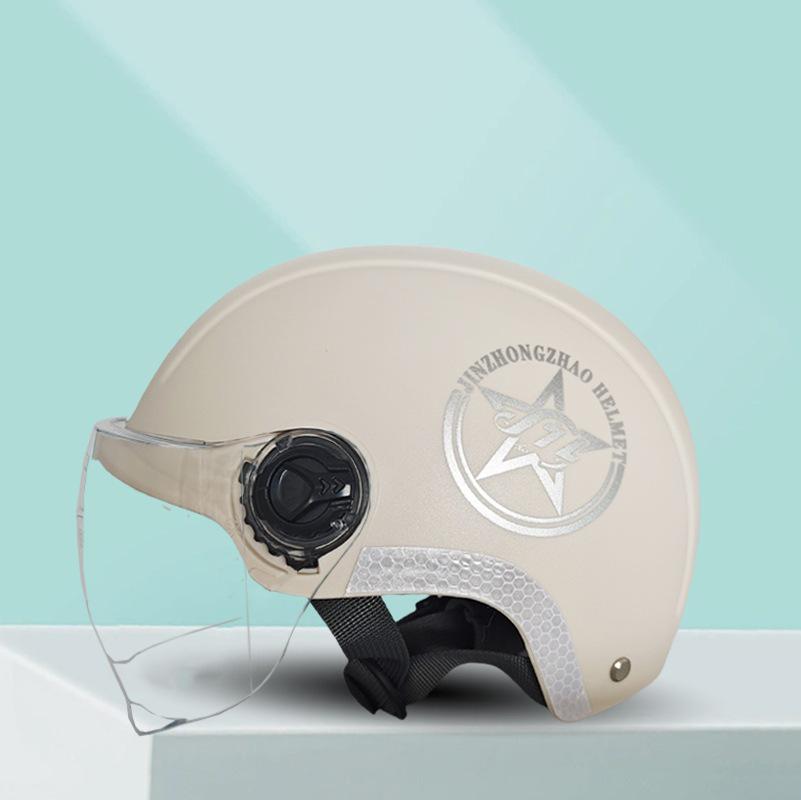 Golden Bell Unisex 3C-Certified Electric Vehicle Half Helmet with Sunscreen for Motorcycles and Bicycles