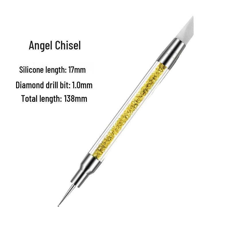 Multifunctional Double-Ended Nail Art Silicone Pen for Beading, Gluing, Carving, Rhinestone Pressing, and Embossing