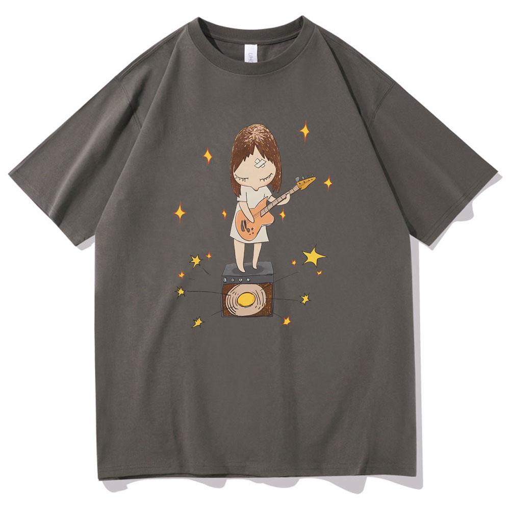 Yoshitomo Nara Guitar Gurl Print Tshirt Men Women Fashion Cartoon Oversized Short Sleeve Tshirt Unisex Casual Vintage T Shirts