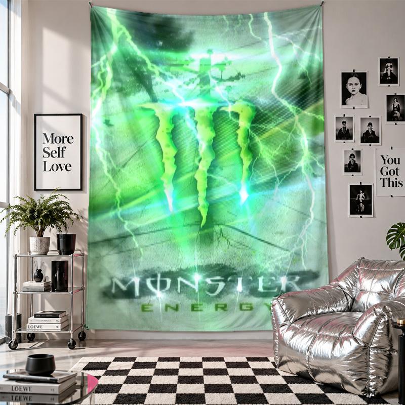 Wall TapestryMonster Energy Art Hanging Cloth Decorative Background Cover for Room Decoration