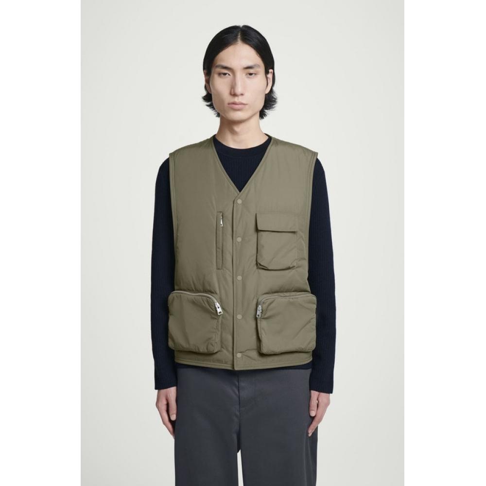 

Cos Japan Padded Utility Hybrid Gilet dark khaki/XSS