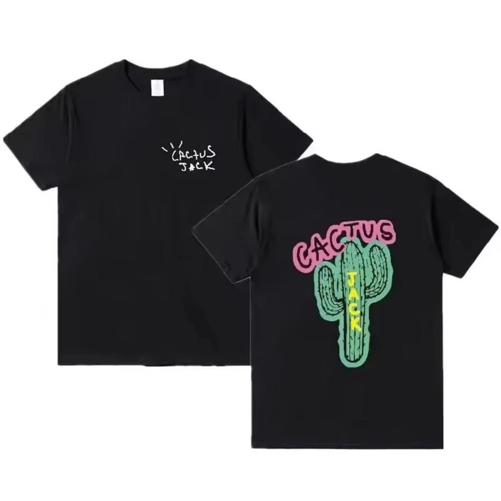 Cactus Jack Hip Hop Herren Kleidung T-Shirt Homme Neu bei Top & T-Shirts Herren Kurzarm Rundhals Druck Pullover T-Shirt 33523