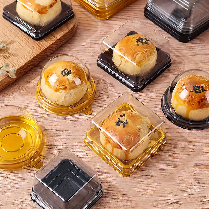 10Pcs Clear Plastic Mini Cupcake Boxes Muffin Pod Dome Container Muffin Boy για Γαμήλια Γενέθλια Διακοσμήσεις ψησίματος