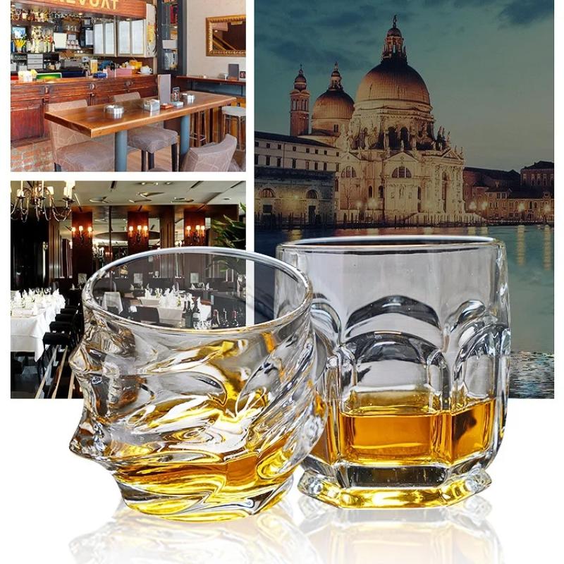 Křišťálová sklenice na whisky – Vintage tumbler na Scotch, Bourbon, Koňak, Vodku, Gin, pro domácí bar