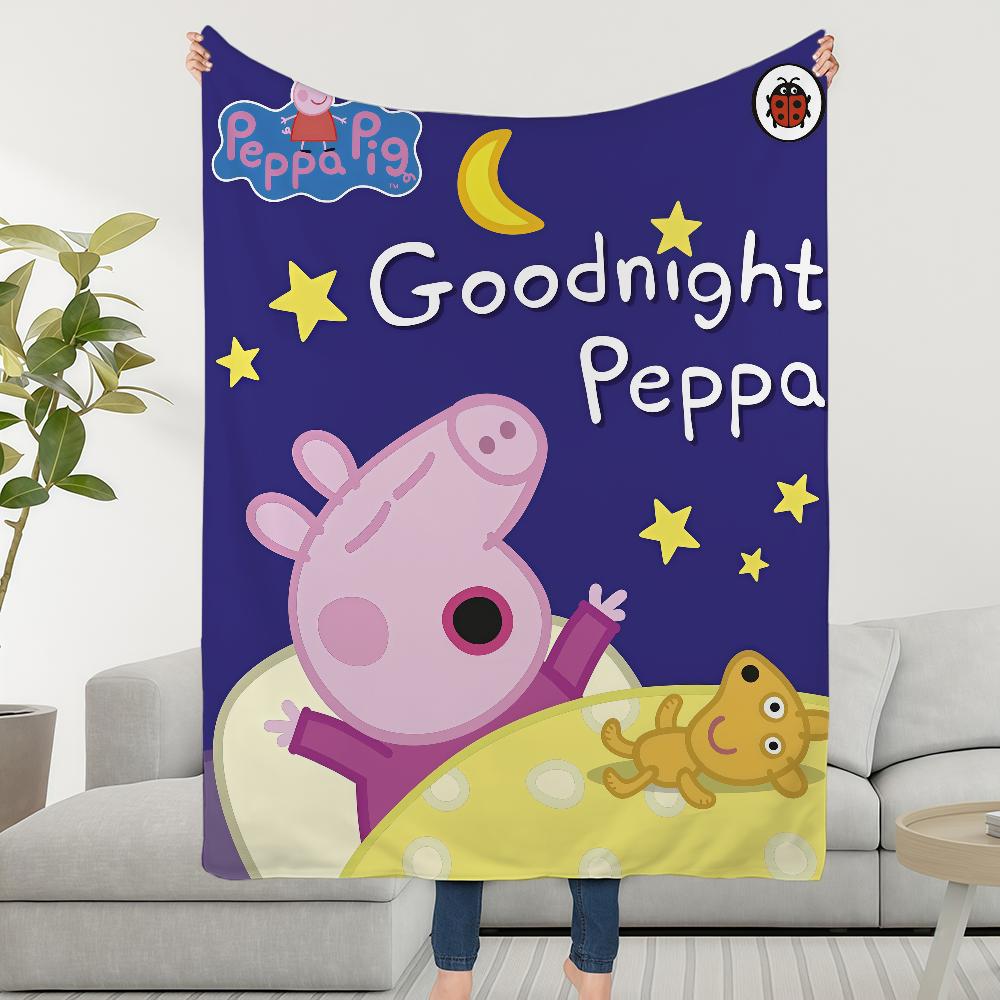 

P-PeppaS-ES Blanket Throw Super Cosy Plush Living Room Sofa Couch Childish Birthday P-PigS Gifts 75cmx90cm