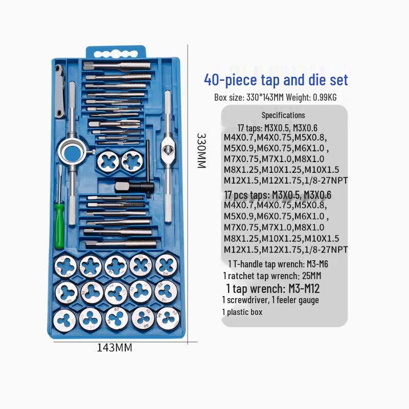 Yaoqing 40-Piece Tap and Die Set