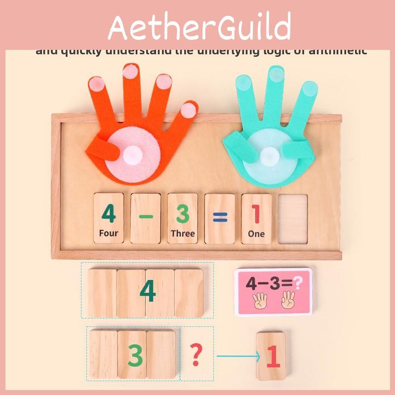 Wooden Finger Counting Math Toy For Early Childhood Education With Addition And Subtraction Practice