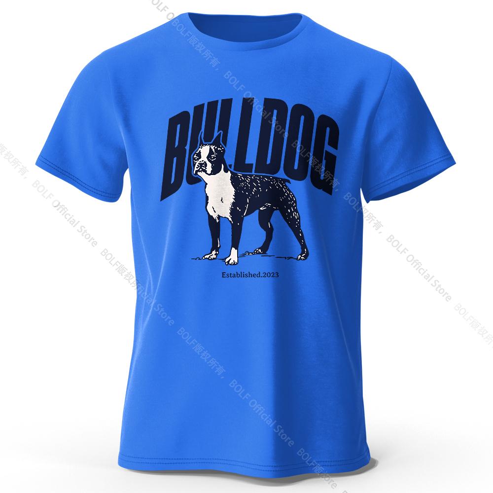 Men's Bulldog Printed T-Shirt 100% Cotton Oversized Tough Graphic Tees for Women Summer Tops Urban Streetwear