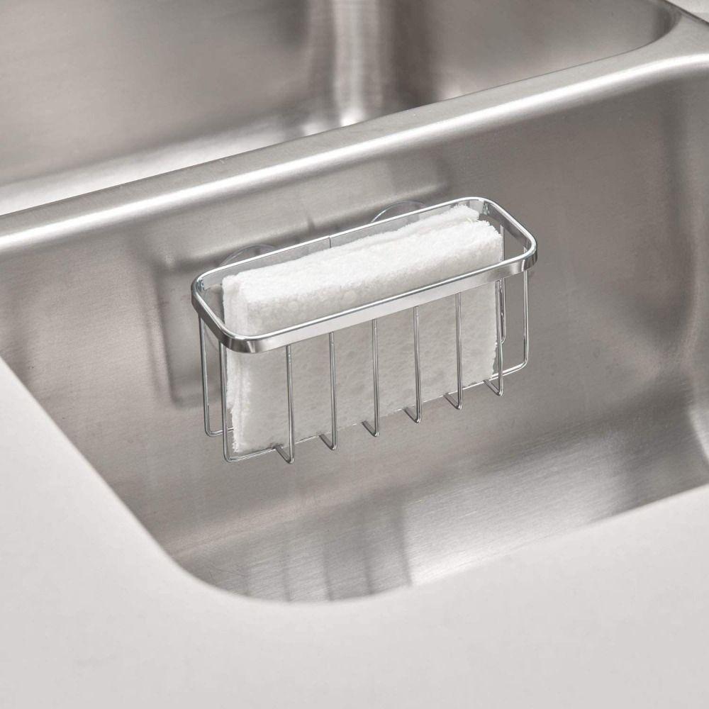 Silver Sink Draining Sponge Holder Rustproof Sink Sponges Holder Liquid Drainer Rack  Kitchen