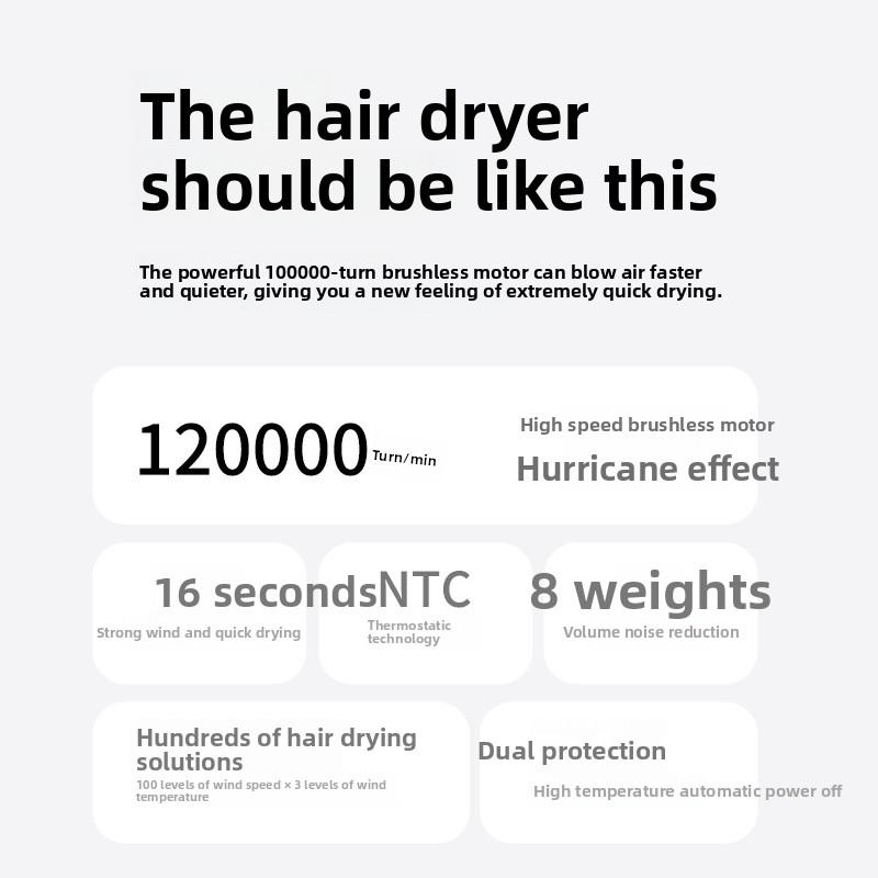 12W Small Household Wireless High-speed Hair Dryer High-power Negative Ion Constant Temperature Hair Salon Hair Dryer Special Appliance