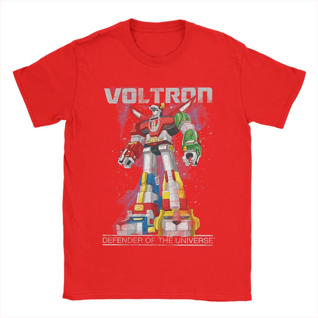 T-shirt Anime Voltron da Uomo Abbigliamento in Cotone Vintage Manica Corta Girocollo Maglietta T-shirt Stampata