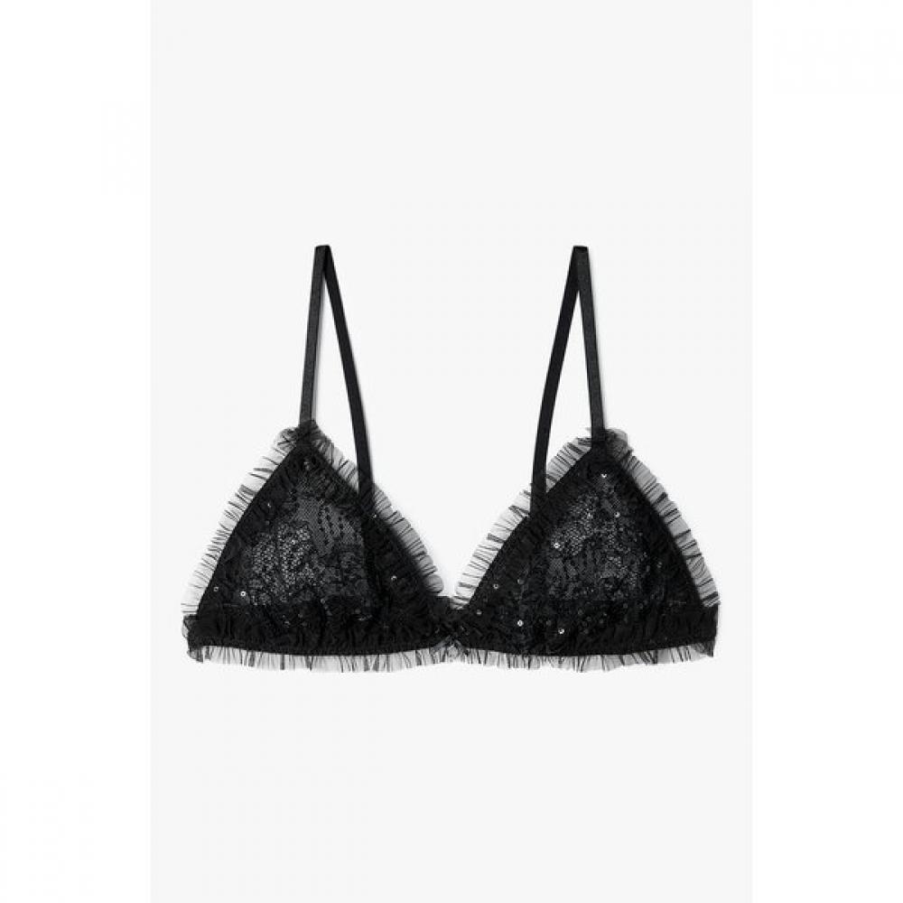Emporio Armani Women S Sequin Jacquard Triangle Bra 0825381534 M(80)