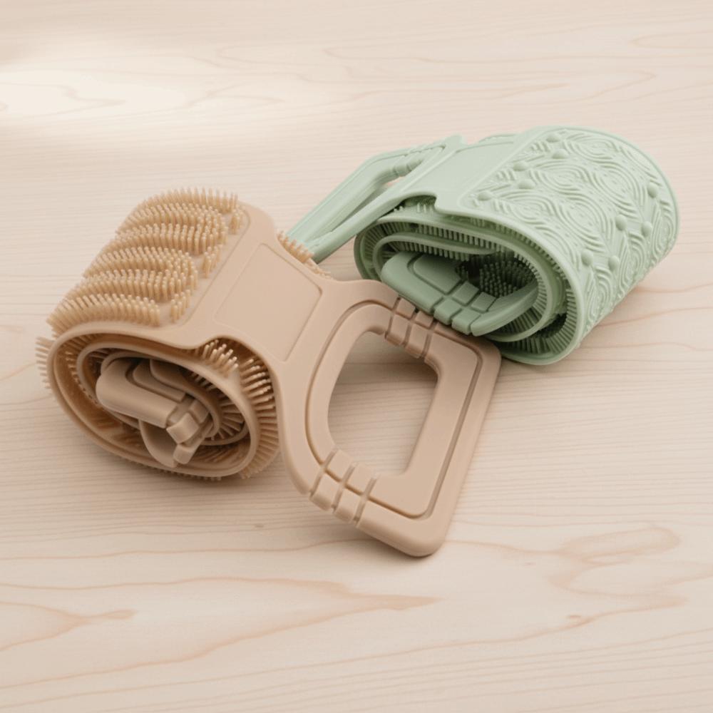 Extended Bath Scrubber Belt Double-sided Back Exfoliator Silicone Back Scrubber Towel Dead Skin