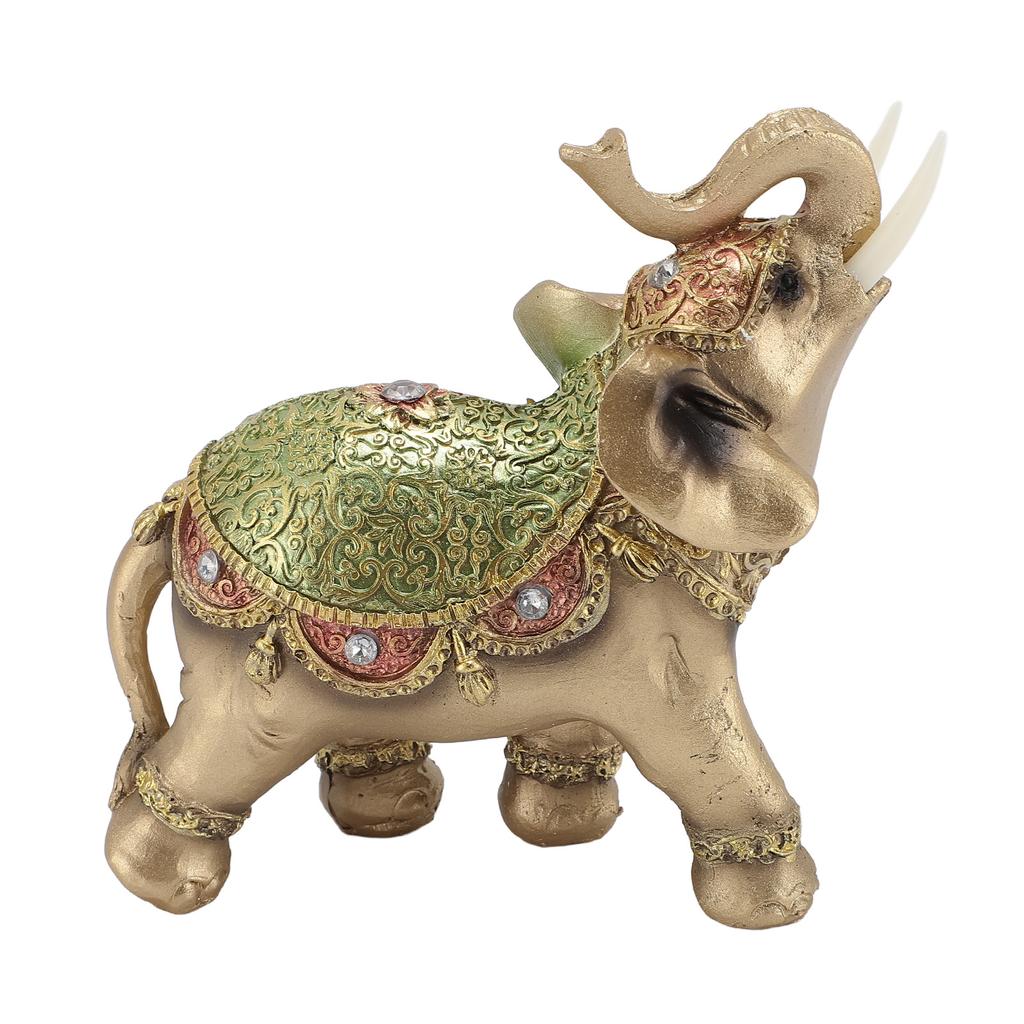 Elephant Statue Wealth Lucky Feng Shui Elephant Figurine Home Decor House Warming Present TV Cabinet Entryway