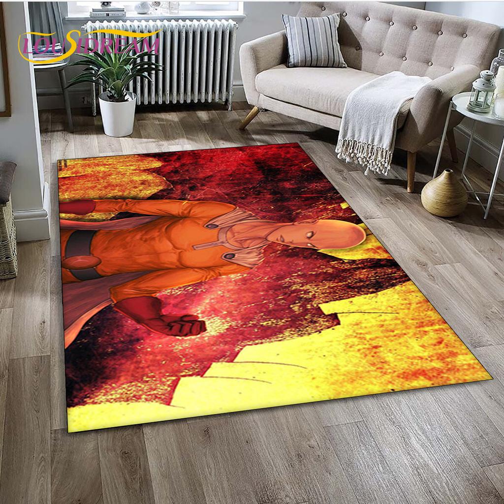 3D ONE PUNCH MAN Anime Cartoon  Area Rug,Carpet Rug for Living Room Bedroom Sofa Doormat Decoration, Kid Play Non-slip Floor Mat