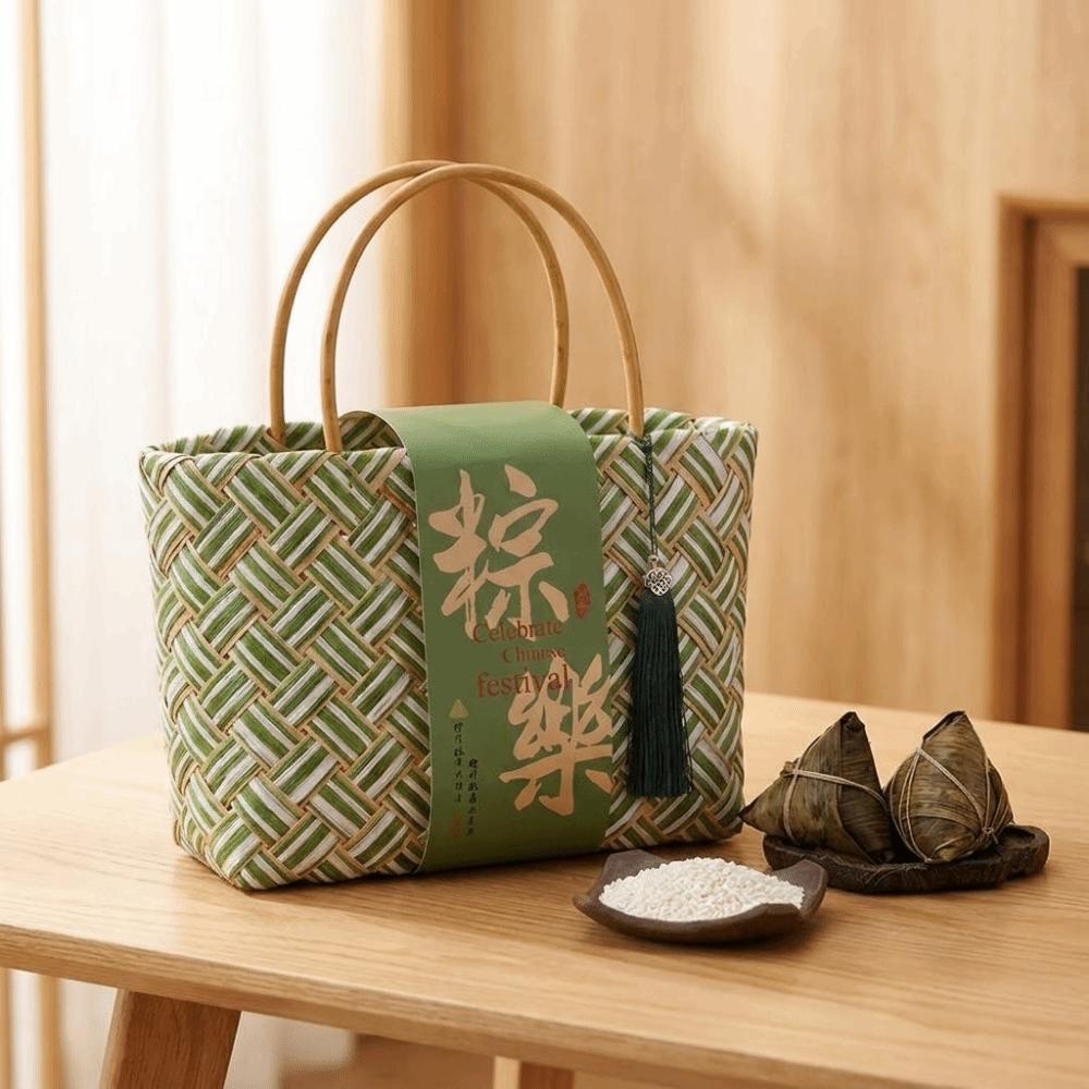 Portable Bamboo Zongzi Packaging Box Chinese Style Handheld Gift Packaging Handbag Eco-friendly Gift Box Bridesmaid