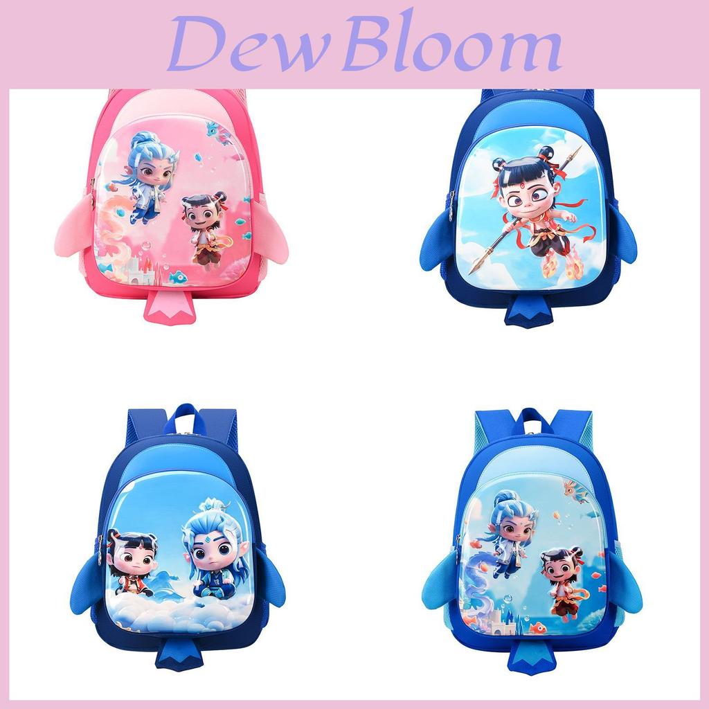 Cartoon Nezha Kids School Backpack With Hard Shell And Lightweight Nylon For Preschool Children