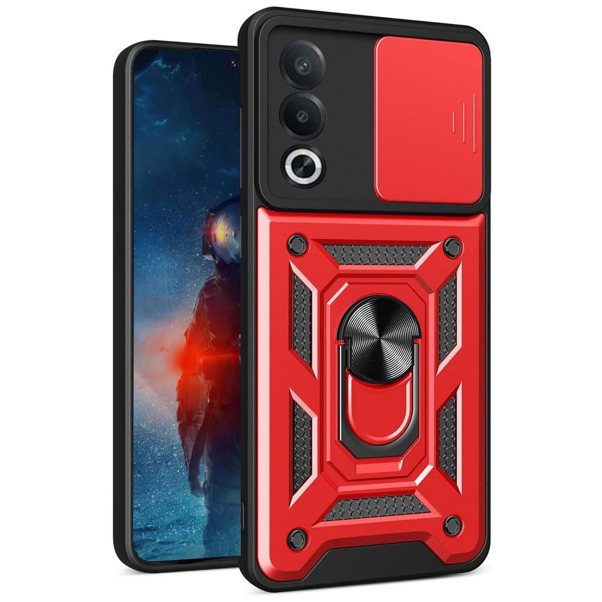 

Бронированный чехол для телефона OnePlus Nord 5 CE 5 CE5 5G, крышка, защита объектива, с кольцом-подставкой, магнитный держатель, coque fundas capa OnePlus Nord 5 красный