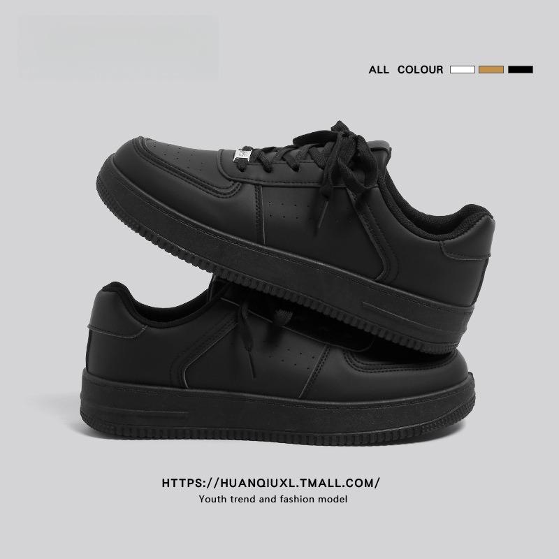 Global Platform Black Board Shoes Men's 2 New Autumn Trend Versatile Shoes Men's Sports and Leisure Small Black Shoes