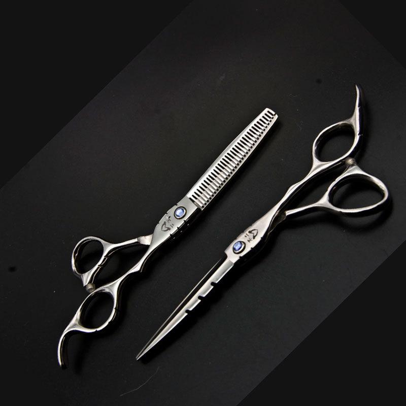 Haircut Scissors Professional Hairdressing Scissors Set Hairdresser Practice Cutting Hair Flat Cutting Tooth Scissors