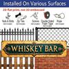 2D Flach, Vintage Europäische Whiskey-Bar-Etikett Aluminium Dekoschild - Grüne & Goldene Metall-Wanddekoration mit Goldenem Schriftzug & Stern-Akzent