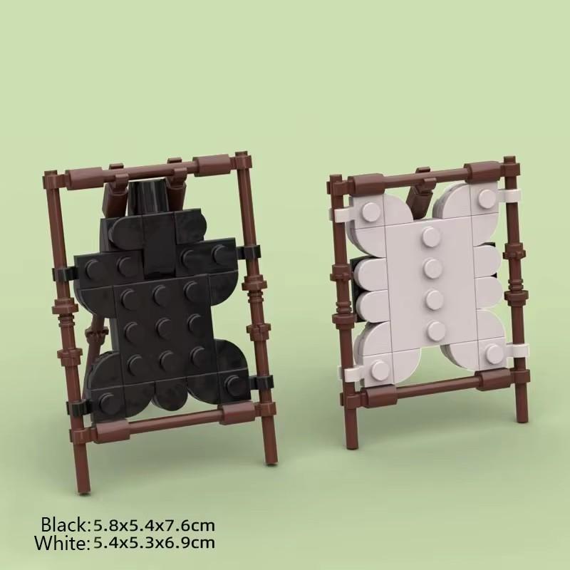 MOC Notice Board Building Block Set Bee Farm Fountain Bonfire Stove Medieval Town Street View Water Wall Bridge Road Sign Brick Toy