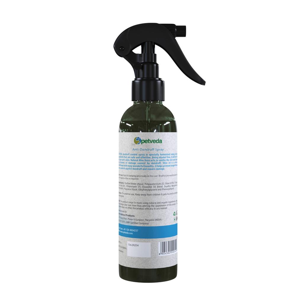 Spray per gatti e cani: anti-forfora (250 ml), Spray Antiforfora, Petveda