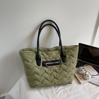 Large-capacity Diamond-shaped Hand-held Shoulder Bag, Casual, Simple and Retro Tote Bag