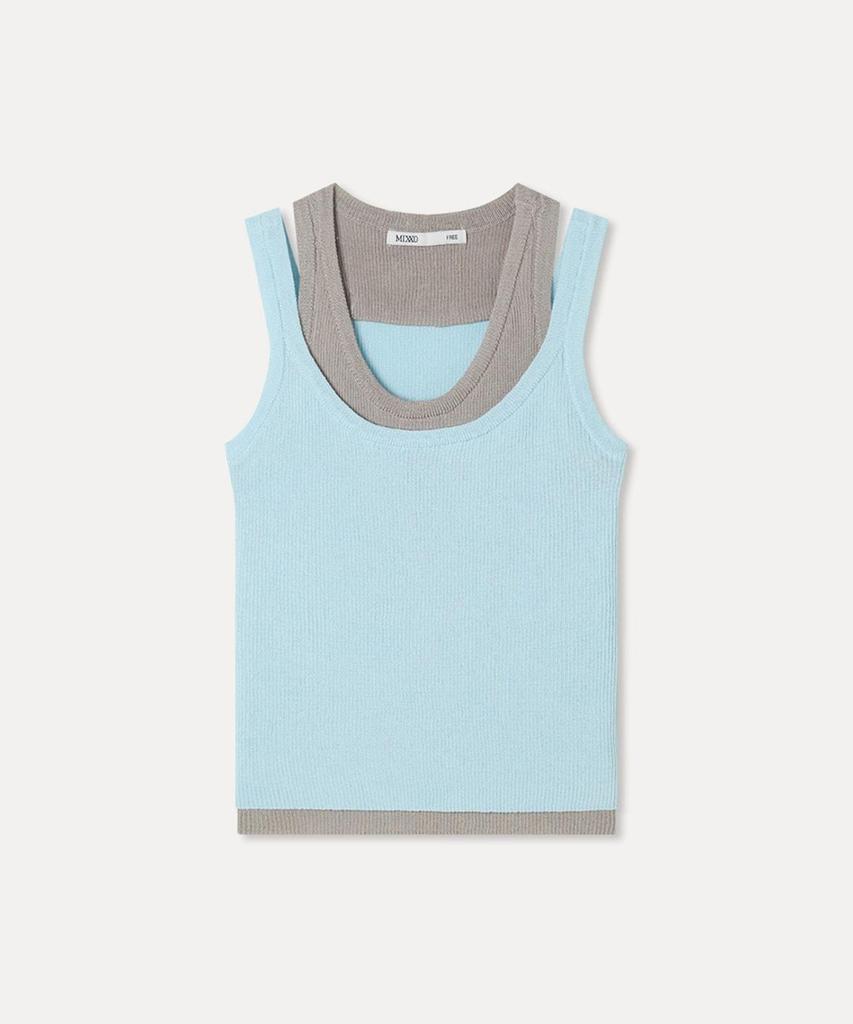 MIXXO Layered Color Block Sleeveless Knit_Miwkag713T