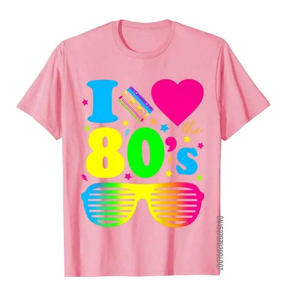 2024 модные футболки WoUnisex s I Love The 80s для вечеринок унисекс, забавные винтажные топы и футболки на день рождения, повседневные топы и футболки из чистого хлопка 3XL