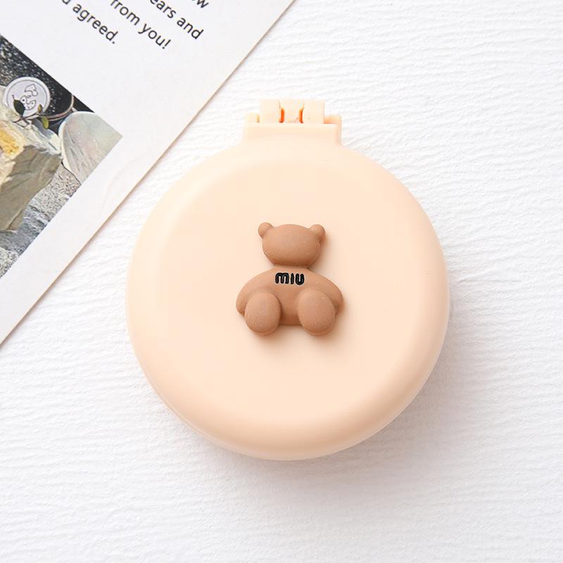 Süßer Cartoon faltbarer Airbag-Kamm tragbarer Mini-Kissen-Haarkamm mit Spiegel für Frauen integrierter Massagekamm leichtgewichtig