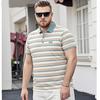 Heren gestreepte polo shirts met korte mouwen Pullover shirts Vochtafvoerend Lichtgewicht golfshirts voor heren Zomerlosse pasvorm Knoopsluiting Met kraag T-shirt