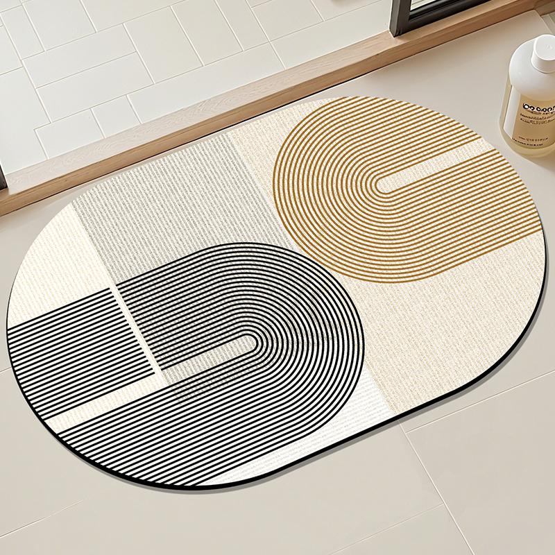 1 Rectangular Machine Washable Diatomaceous Earth Material Bathroom Mat, Floor Mat, Living Room Absorbent Floor Mat