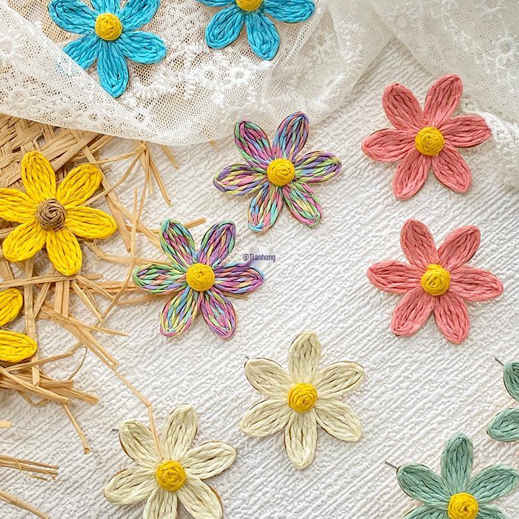 Seaside Chic: Resort-Style Woven Flower Stud Earrings – Perfect Island Accessories for Summer!