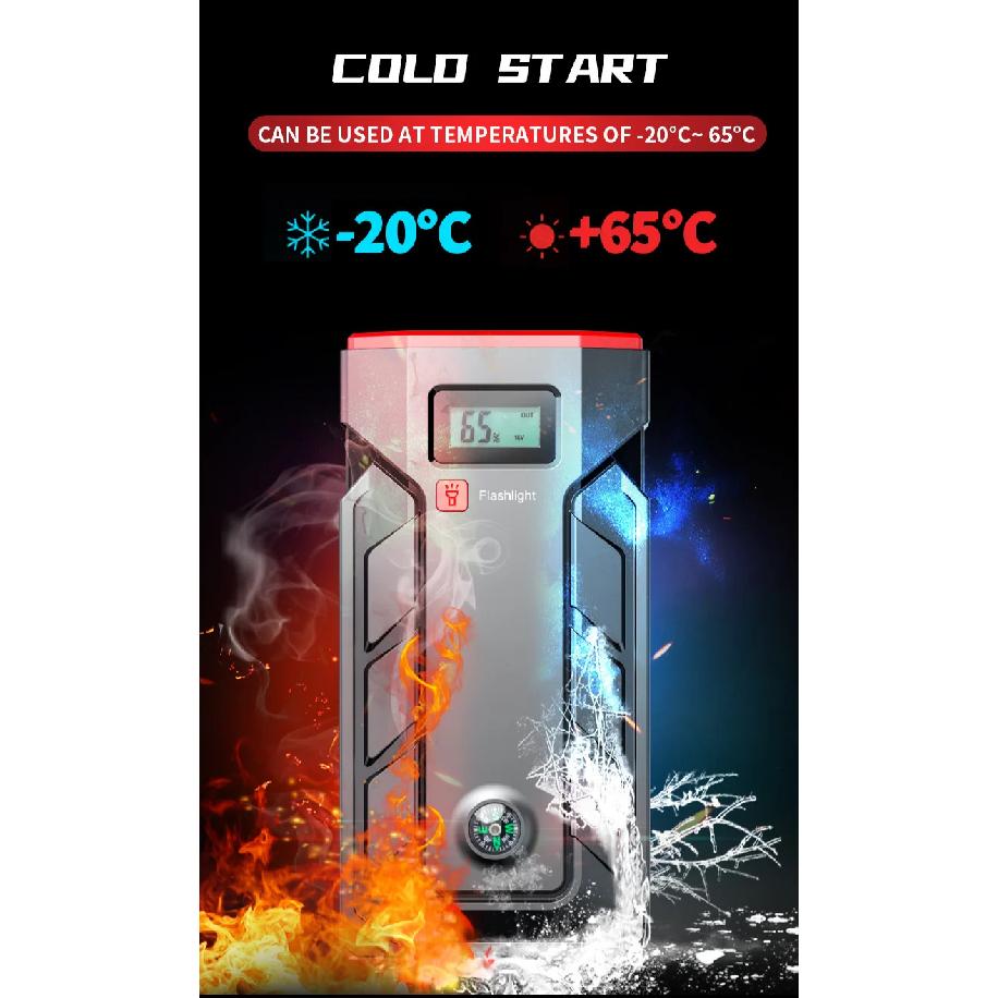 12V 2000A Car Jump Starter 1600A 1200A 1000A 800A Portable Emergency Battery Booster LED Flashlight Power Bank Car Quick Starter