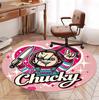 Bride of Chucky Pattern Round Rug, Indoor/Outdoor Mat, for Picnic, Gameroom, Bedroom, Office, Living Room, Home Decor Carpet, Birthday Gift