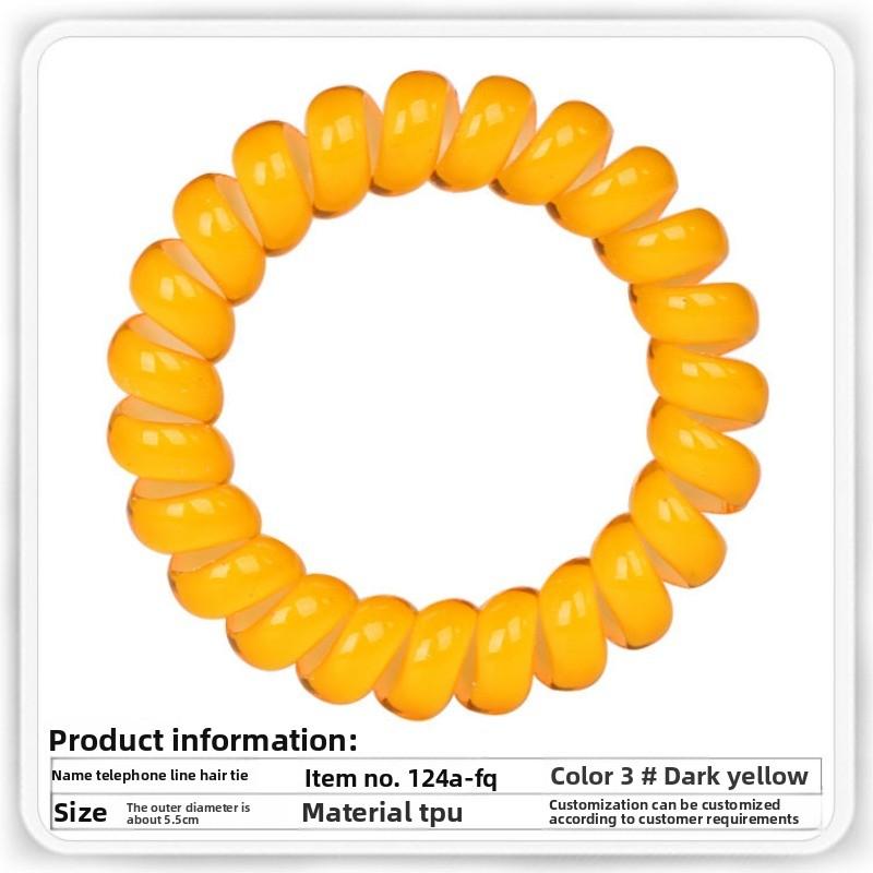 

Пластиковий Високоеластичний Пружинний Браслет-Спіраль для Зап ястя Готельний Купальний Шнур для Телефону Великий Середній і Малий Телефонна Лінія Спіраль для Волосся темно-жовтий колір