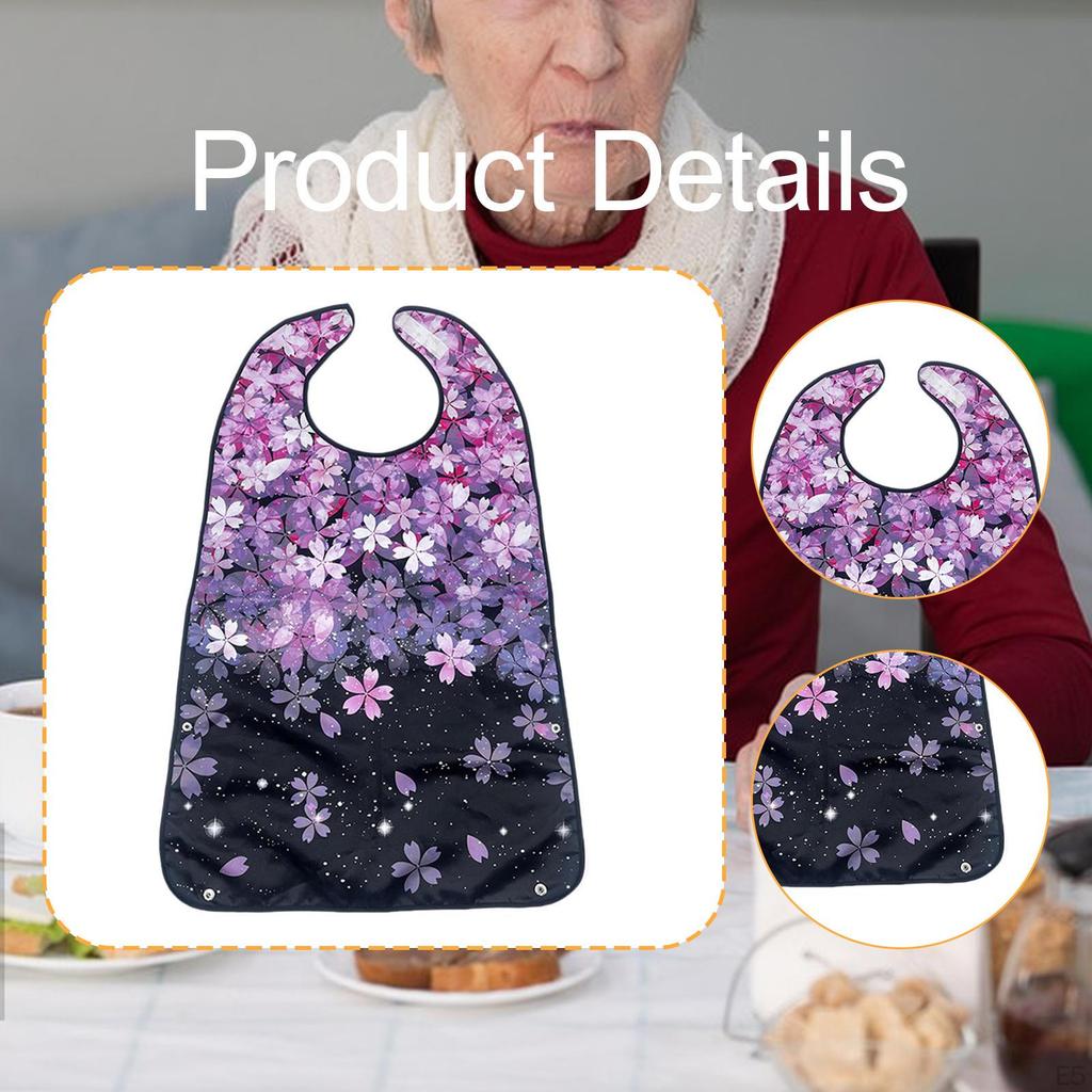 Adult Bib for Eating Clothing Protector Beautiful Protection Reusable Elderly Waterproof
