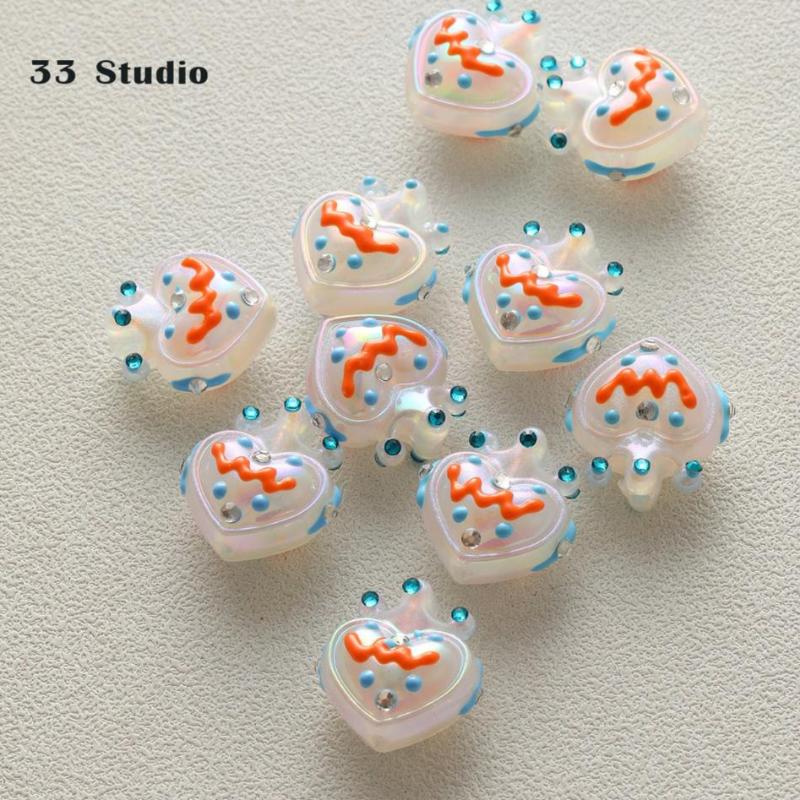Pure Hand-painted Beads Stickers Diamonds Set Pearl Diy Jewelry Accessories Material Package Beads Car Pendant Cell Phone Chain Beads