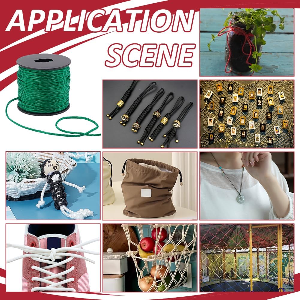 

PH PandaHall 3mm Nylon Rope 54 Yards Parachute Cord Blinds String Wind Chime Cord Braided Lift Shade Cord for Windows Repair Gardening Plant Cord for оранжевый