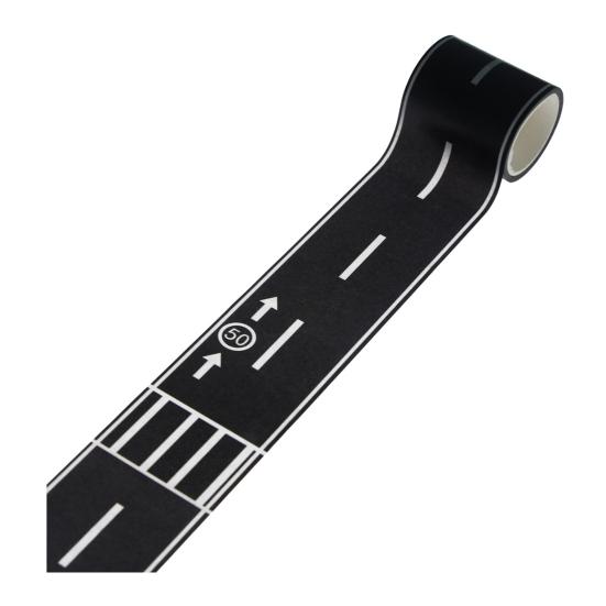 Roadway Tape Black Road Track Car Track Tape Dollhouse Miniature Decor Residue-Free Adhesive Sticker