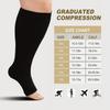 1Pair Toeless Compression Socks for Women Men,Plus Size Compression Socks Wide Calf for Circulation Edema Varicose Veins