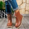 Shoes for Women Plus Size 36-43 Ankle Boots PU Leather Casual Lace Up Plush Warm Snow Boots Solid Color Platform Botas De Mujer