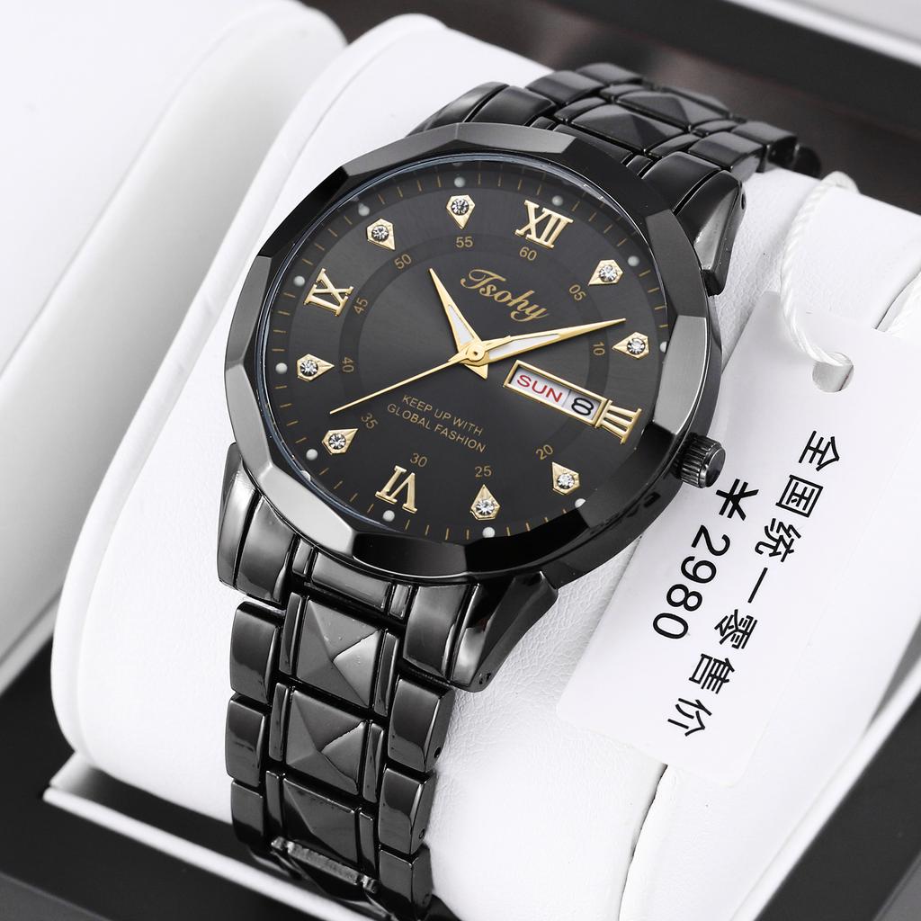 Quartz Watch Double Calendar Luminous Men'S Watch Waterproof